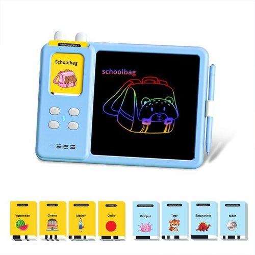 Talking flash card and writing tablet