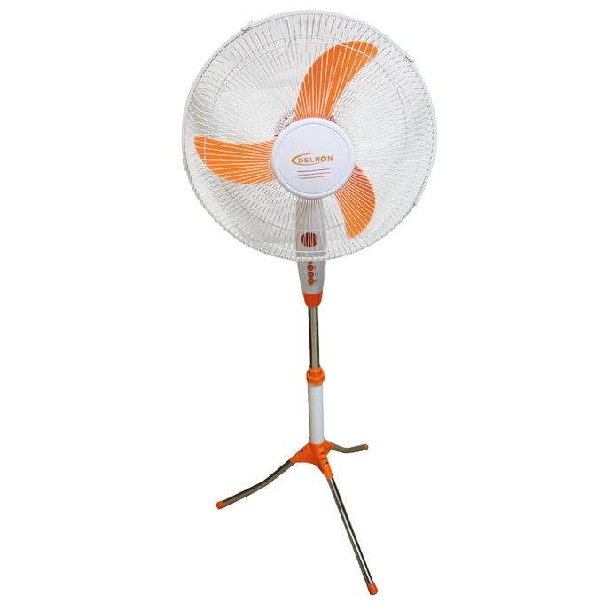 Delron 16" standing fan orange white dsf44