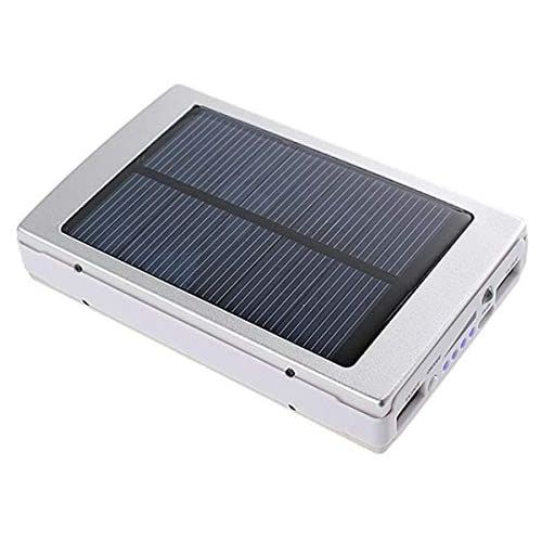 30000mAh Power Bank With Flashlight And Solar Panel - Silver
