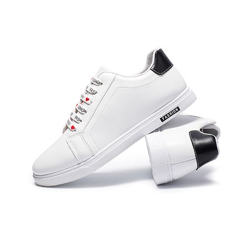 Casual Low-Top Lace-Up Sneakers - White