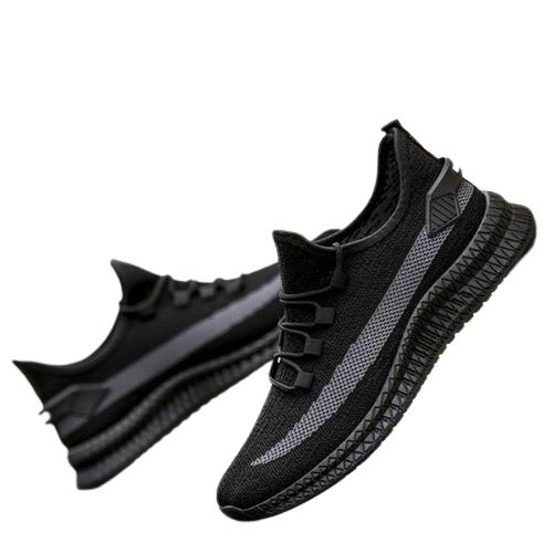 Low-Top Lace Up Sneakers - Black