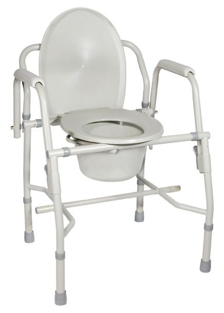 STEEL DROP ARM COMMODE