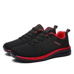 Unisex Big Size Breathable Ultralight Running Shoe_Black Red
