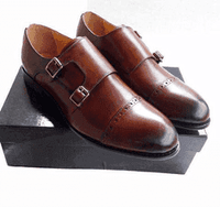 John Foster Double Monk Strap Shoe Brown
