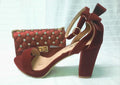 Ankle Strap Sandals Heel with side bag