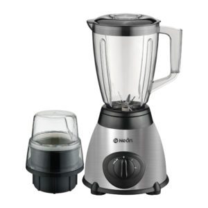 Black - Silver Neon 2 in 1 Blender Grinder - 1.5 Litres