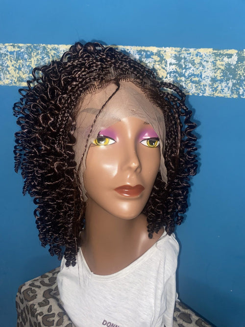 Curly tip braided wig