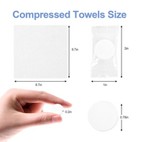 Compressed Towel - Portable Disposable & Reusable Travel Towel for Face, Baby, Camping & Hygiene