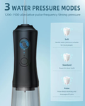 Water Flosser / Oral Irrigator - Cordless Rechargeable Dental Cleaner with 3 Modes & 4 Nozzles