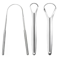 Tongue Scraper Set (3pcs) - Stainless Steel Tongue Cleaner for Fresh Breath & Oral Hygiene