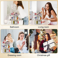 360° Rotating Skincare Organizer - Adjustable Diamond Acrylic Makeup Storage