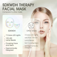 LED Face & Neck Mask - 7-Color Light Therapy for Anti-Aging, Acne & Skin Rejuvenation
