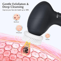 5-in-1 Electric Facial Cleansing Brush - Deep Cleansing, Exfoliation & Massage Tool