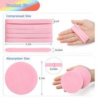 Compressed Facial Sponge (12pcs) - Reusable Face Cleansing & Makeup Removal Sponge