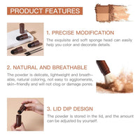 Eyebrow Stamp - Waterproof Brow Shaping Powder with 10 Stencils & Brushes