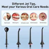 Water Flosser / Oral Irrigator - Cordless Rechargeable Dental Cleaner with 3 Modes & 4 Nozzles
