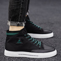 Men's High Top Waterproof Casual Shoes-Black Green