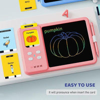 Talking flash card and writing tablet