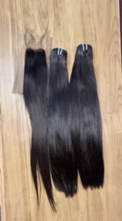 Bundle SDD Vietnamese Bone Straight with matching closure. 14 inches