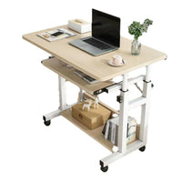 Laptop adjustable desk with keyboard shelf