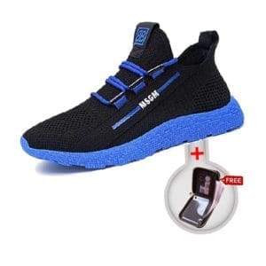 Low Top Lace Up Sneaker - Black&amp;Blue