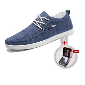 Low Top Lace Up Sneaker - Blue