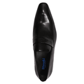 Men's Black Leather Slip-on Shoes - Blusaki