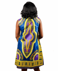 Dashiki Ladies Knee-Length Dress (LWPXDS002-083DA)