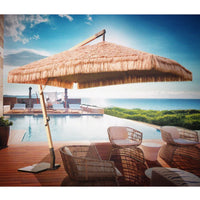 2m Palm Leaf Thatch Beach Umbrella – Boho Outdoor Parasol