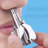 Qianshu Stainless Steel Nose Hair Trimmer Manual Double Blade For Men Full Washable Shaver