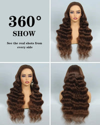 Glueless Lace Front Wig Pre Plucked Pre Cut Chocolate Brown 22 Inch HD Lace Body Wave Regular 4# Brown Lightweight 9.14 oz