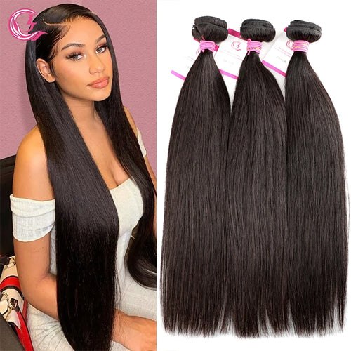 CLJhair Straight Indian Human Hair Bundles – Natural Color