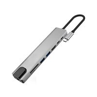 8-in-1 USB-C Hub with HDMI, RJ45, SD/TF & PD Charging