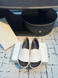 Luxury Cowhide Suede Platform Slides – Breathable Daily Slippers