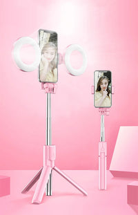 4-in-1 Wireless Selfie Stick Tripod with LED Ring Light