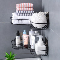No-Drill Adhesive Shower Caddy – Bathroom Corner Shelf