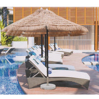 2m Palm Leaf Thatch Beach Umbrella – Boho Outdoor Parasol