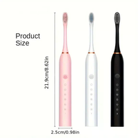 Electric Toothbrush - 6 Modes, 4 Brush Heads, USB Rechargeable, For Adults & Kids