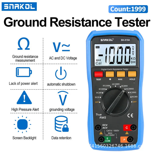 SNAKOL SK-515A Digital Ground Resistance Tester