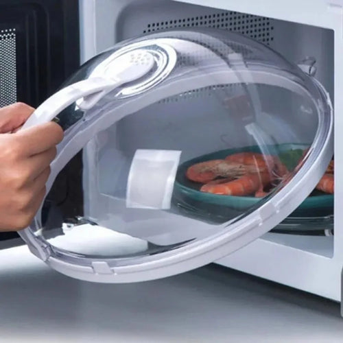Microwave Food Splatter Cover with Handle – Splatter Guard Lid