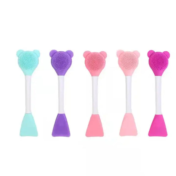 2-in-1 Face Mask Applicator - Silicone Mask Brush & Spatula for Easy Facial Mask Application