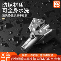 Qianshu Stainless Steel Nose Hair Trimmer Manual Double Blade For Men Full Washable Shaver