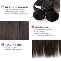 CLJhair Straight Indian Human Hair Bundles – Natural Color