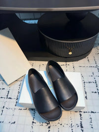 Luxury Cowhide Suede Platform Slides – Breathable Daily Slippers