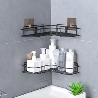 No-Drill Adhesive Shower Caddy – Bathroom Corner Shelf