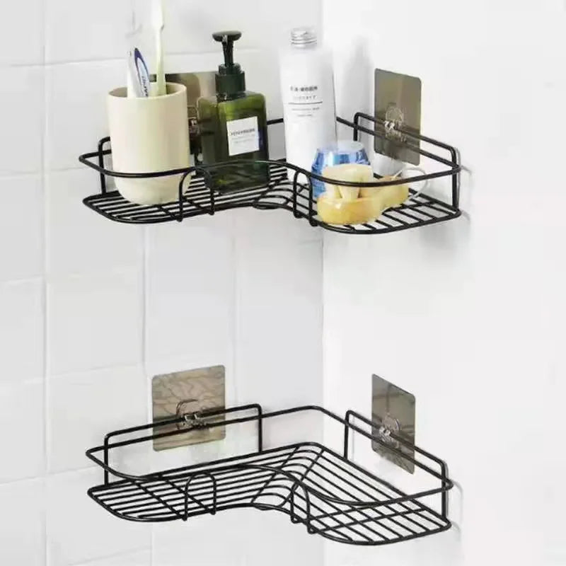 Wall Mounted Storage Shelf with Adhesive – Bathroom & Kitchen