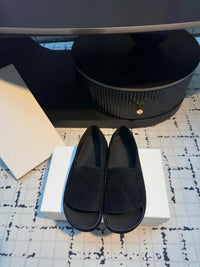 Luxury Cowhide Suede Platform Slides – Breathable Daily Slippers