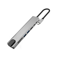 8-in-1 USB-C Hub with HDMI, RJ45, SD/TF & PD Charging
