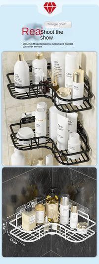 Adjustable Triangle Corner Bathroom Shelf – No Drilling