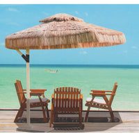 2m Palm Leaf Thatch Beach Umbrella – Boho Outdoor Parasol